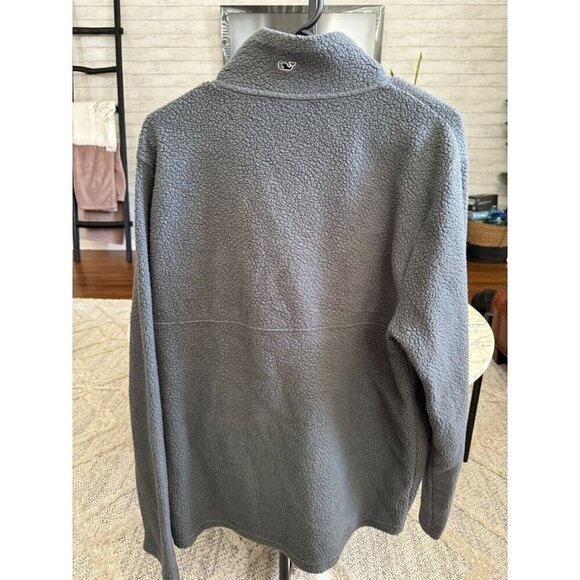 Vineyard Vines Grey Fuzzy Classic 1/4 Zip Condor Pullover Jacket Mens Size Small - Picture 2 of 5